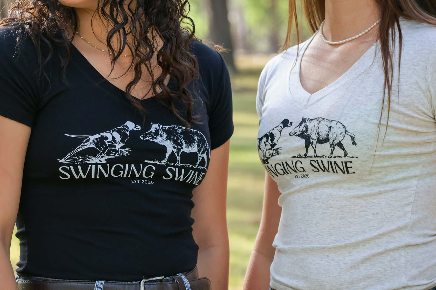 Ladies V neck Fitted Tee