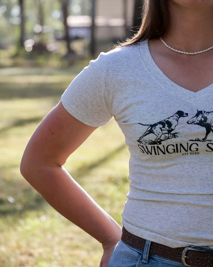 Ladies V neck Fitted Tee